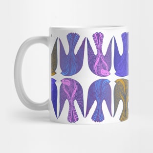 Cute and colorful love birds and pattern Mug